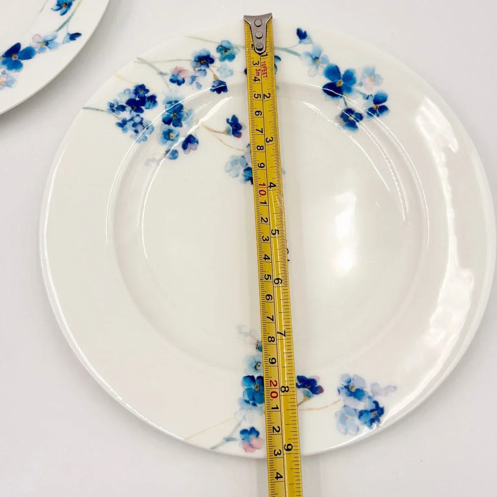 Mikasa‎ Audrey Salad Plates Set of 2 Blue Floral Bone China New